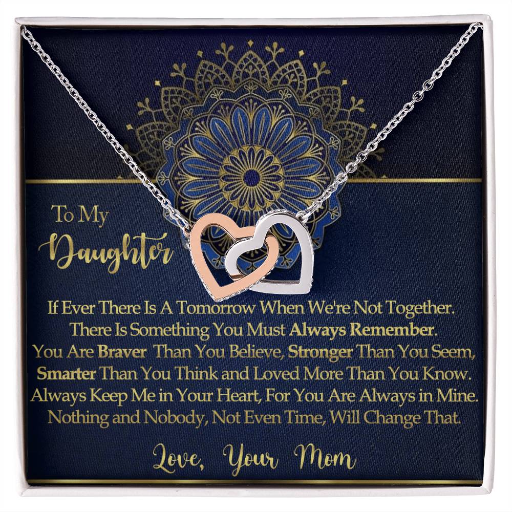 To My Daughter - Interlocked Hearts Necklace Interlocking Hearts Necklace