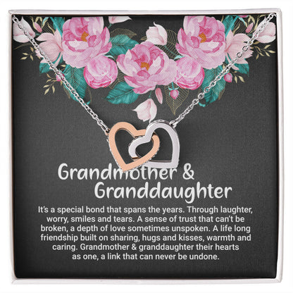 Grandmother And Granddaughter Gift Interlocking Hearts Necklace