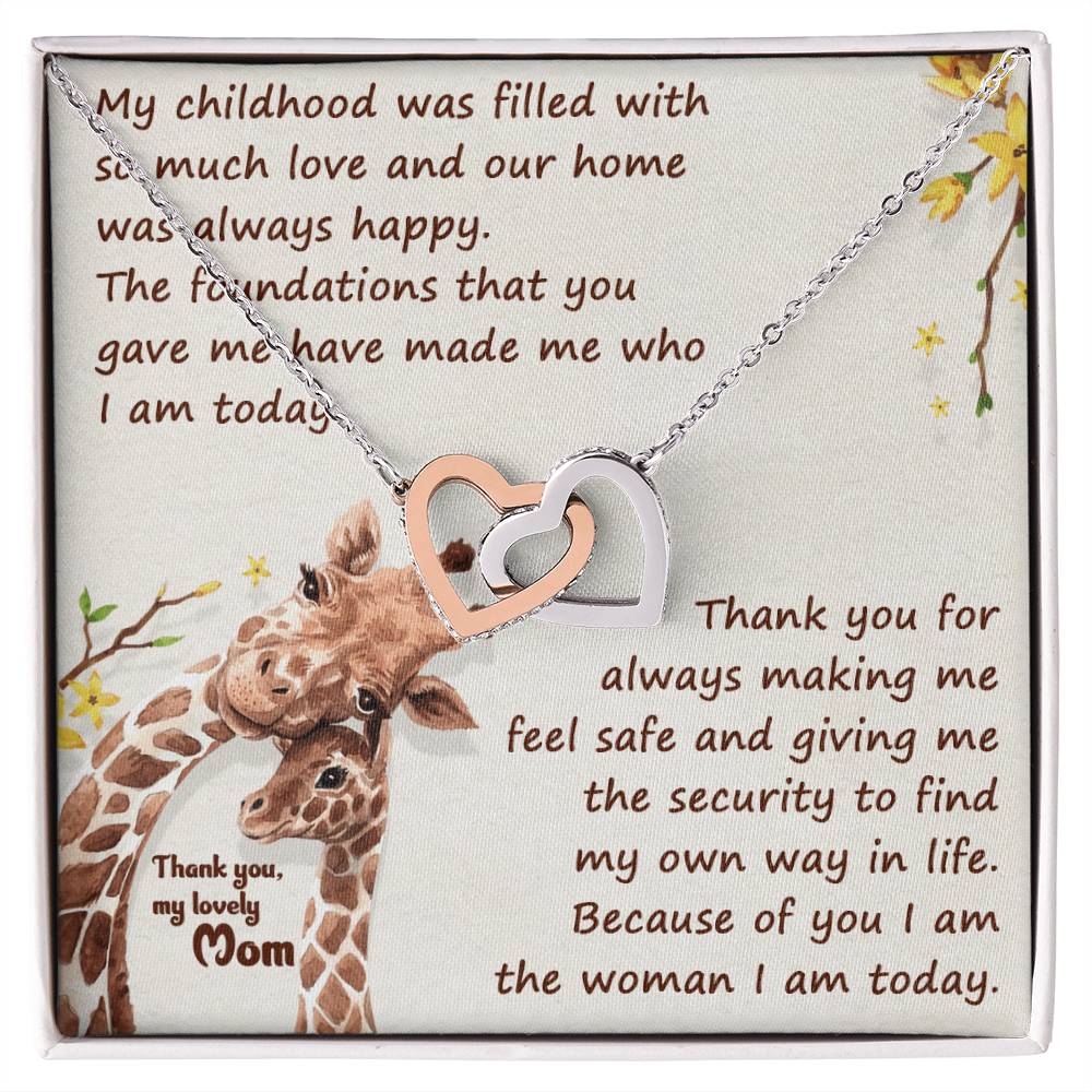 Thank You Mom Thanksgiving Gift Interlocking Hearts Interlocking Hearts Necklace