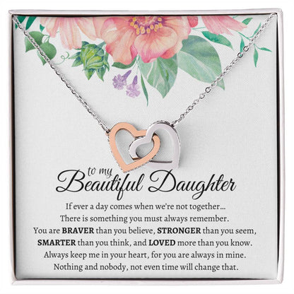 To My Beautiful Daughter - Luxurious Infinity Cube - So88 Interlocking Hearts Necklace