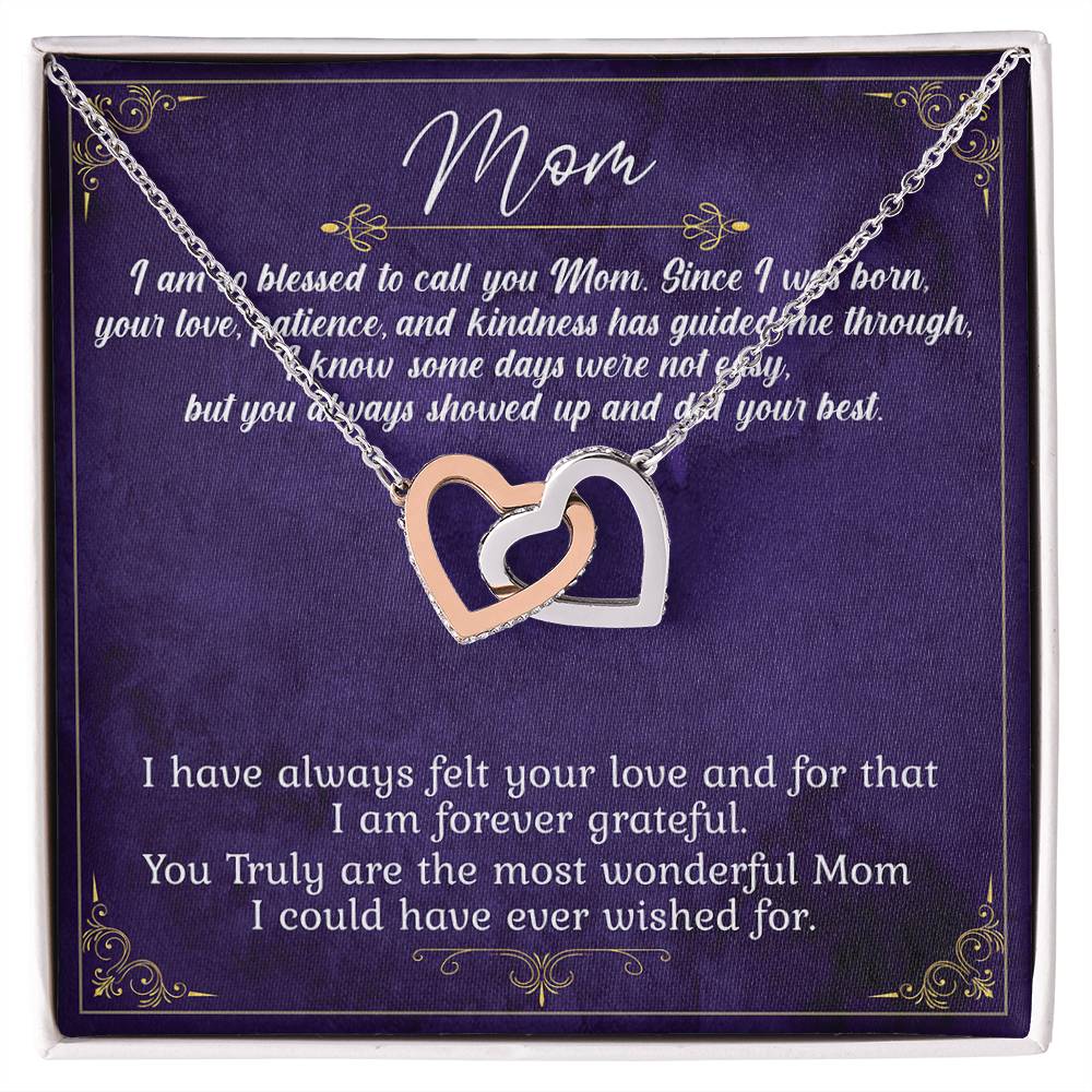 I Am Blessed To Call You Mom Limited Edition Interlocking Hearts Necklace