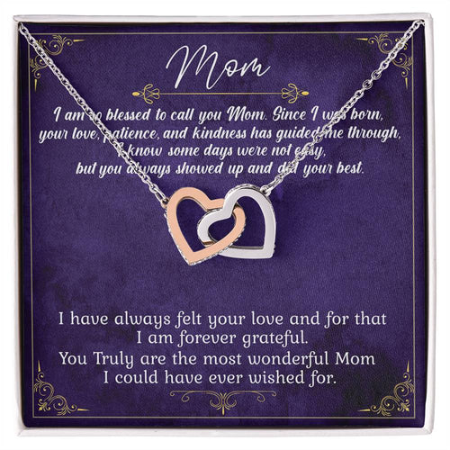 I Am Blessed To Call You Mom Limited Edition Interlocking Hearts Necklace