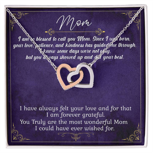I Am Blessed To Call You Mom Limited Edition Interlocking Hearts Necklace