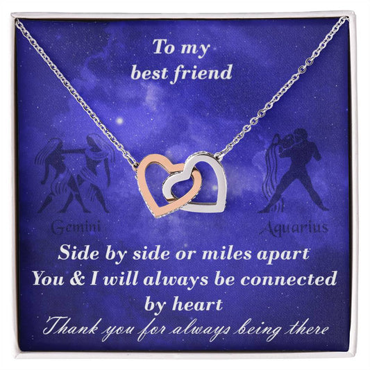 Gemini To Aquarius Best Friend Interlocked Hearts Necklace Interlocking Hearts Necklace