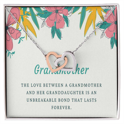 Grandmother Necklace Grandmother Gift Family Necklace Linked Hearts 14Kt Gold Filled Rose Sterling Silver Interlocking Hearts Necklace