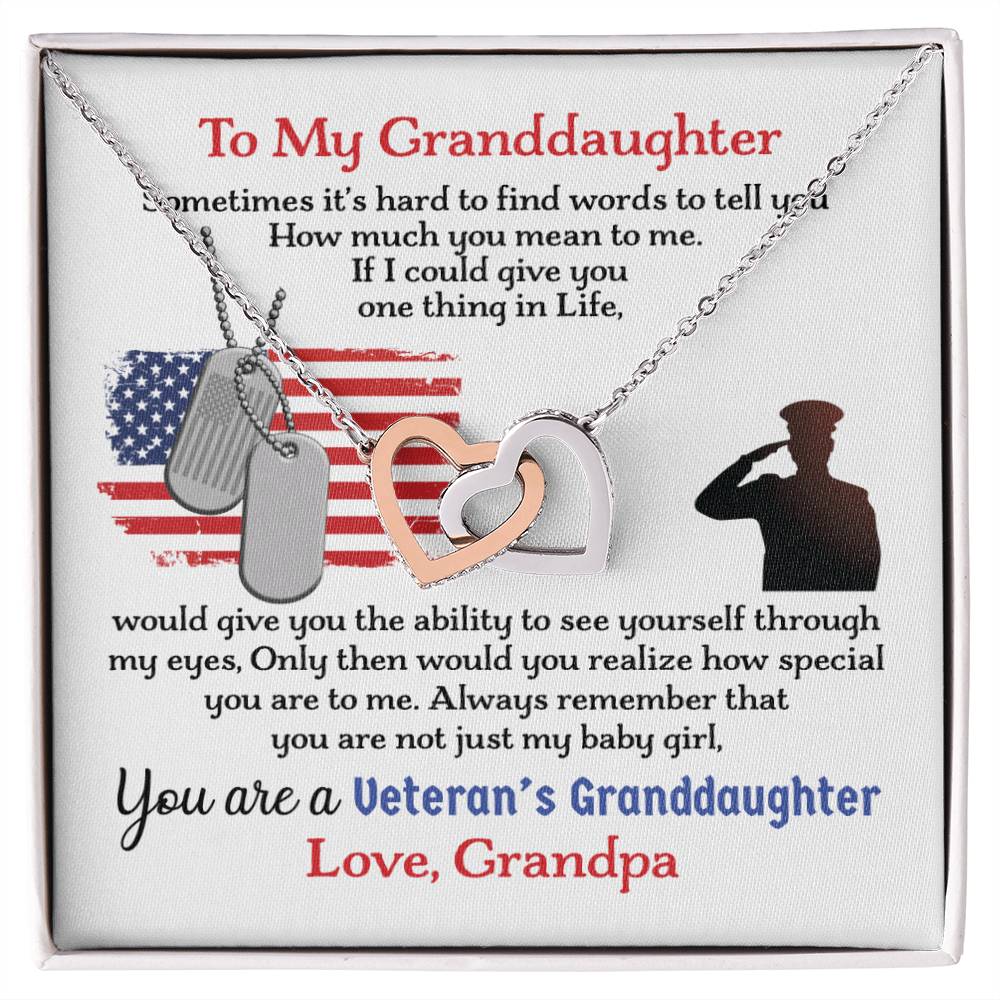 Veteran'S Granddaughter - Interlocking Heart Necklace Interlocking Hearts Necklace