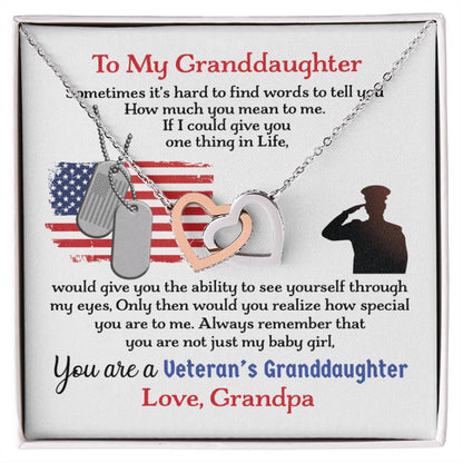 Veteran'S Granddaughter - Interlocking Heart Necklace Interlocking Hearts Necklace