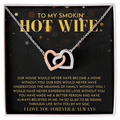 I Love You Forever And Always Interlocking Hearts Necklace