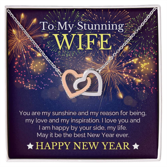 New Year Gift For Stunning Wife Interlocking Hearts Necklace