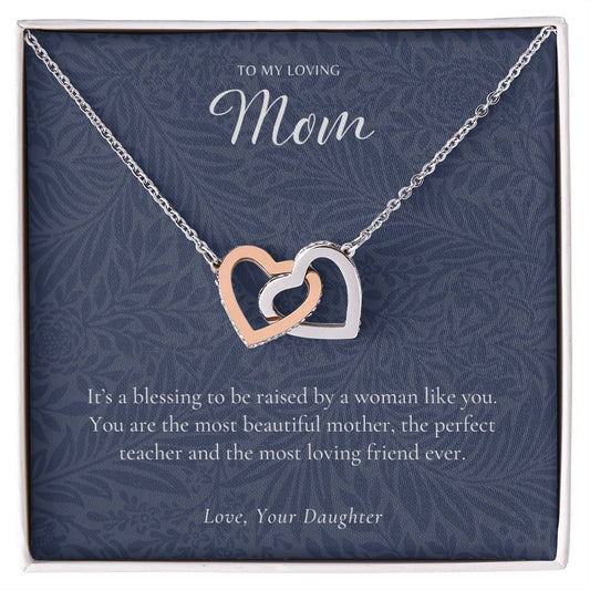 Gift For Mom From Daughter Mother Necklace From Daughter Mother'S Day Gift From Daughter Best Mom Gift Mother'S Birthday Gift Interlocking Hearts Necklace