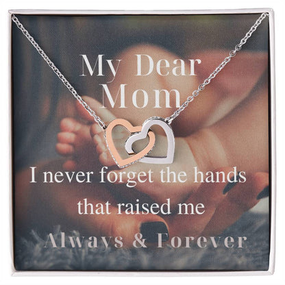 My Dear Mom - Interlocking Necklace Interlocking Hearts Necklace