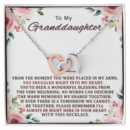 To My Granddaughter Interlocking Hearts Necklace