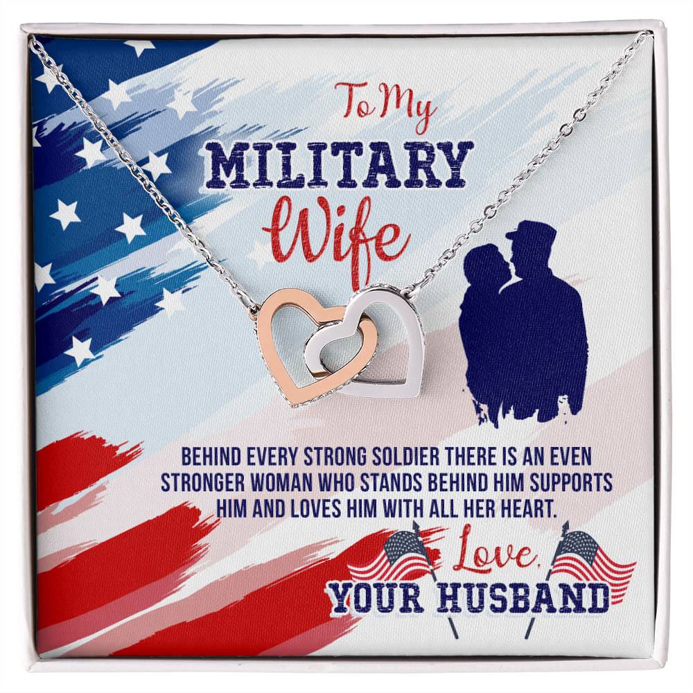 To My Stronger Woman Who Stands Behind Me - Interlocking Hearts Necklace
