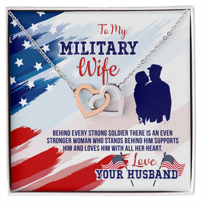 To My Stronger Woman Who Stands Behind Me - Interlocking Hearts Necklace