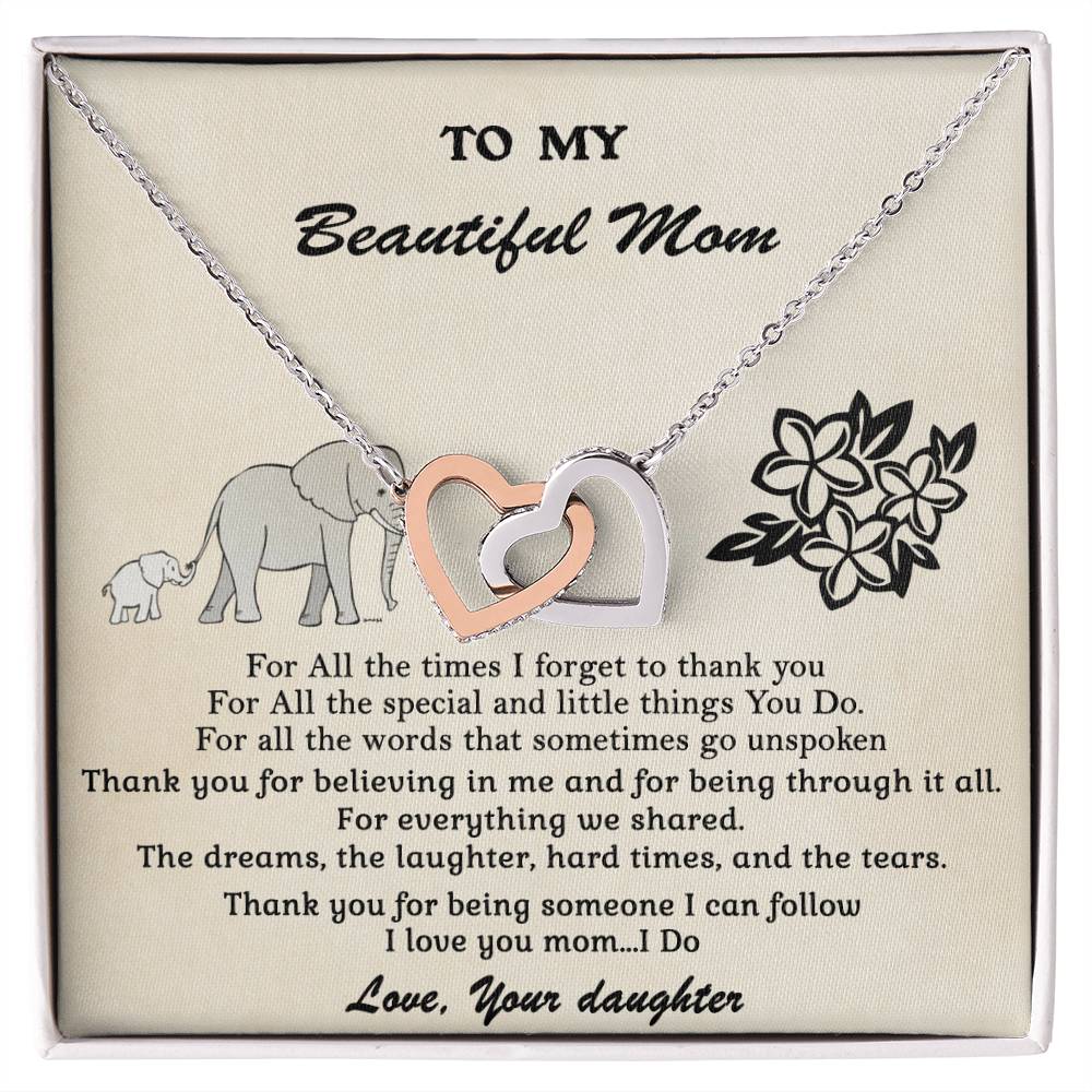 Gift For Mom - Someone I Can Follow - Interlocking Interlocking Hearts Necklace