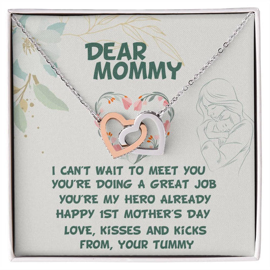 New Mom Gift Baby Shower Gift Gift For Mom To Be Pregnancy Gift For First Time Mom Baby Shower Gift Pregnant Wife Expecting Wife Gift Interlocking Hearts Necklace