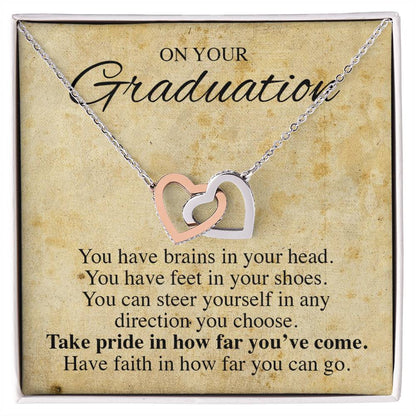 On Your Graduation Necklace Interlocking Hearts Necklace