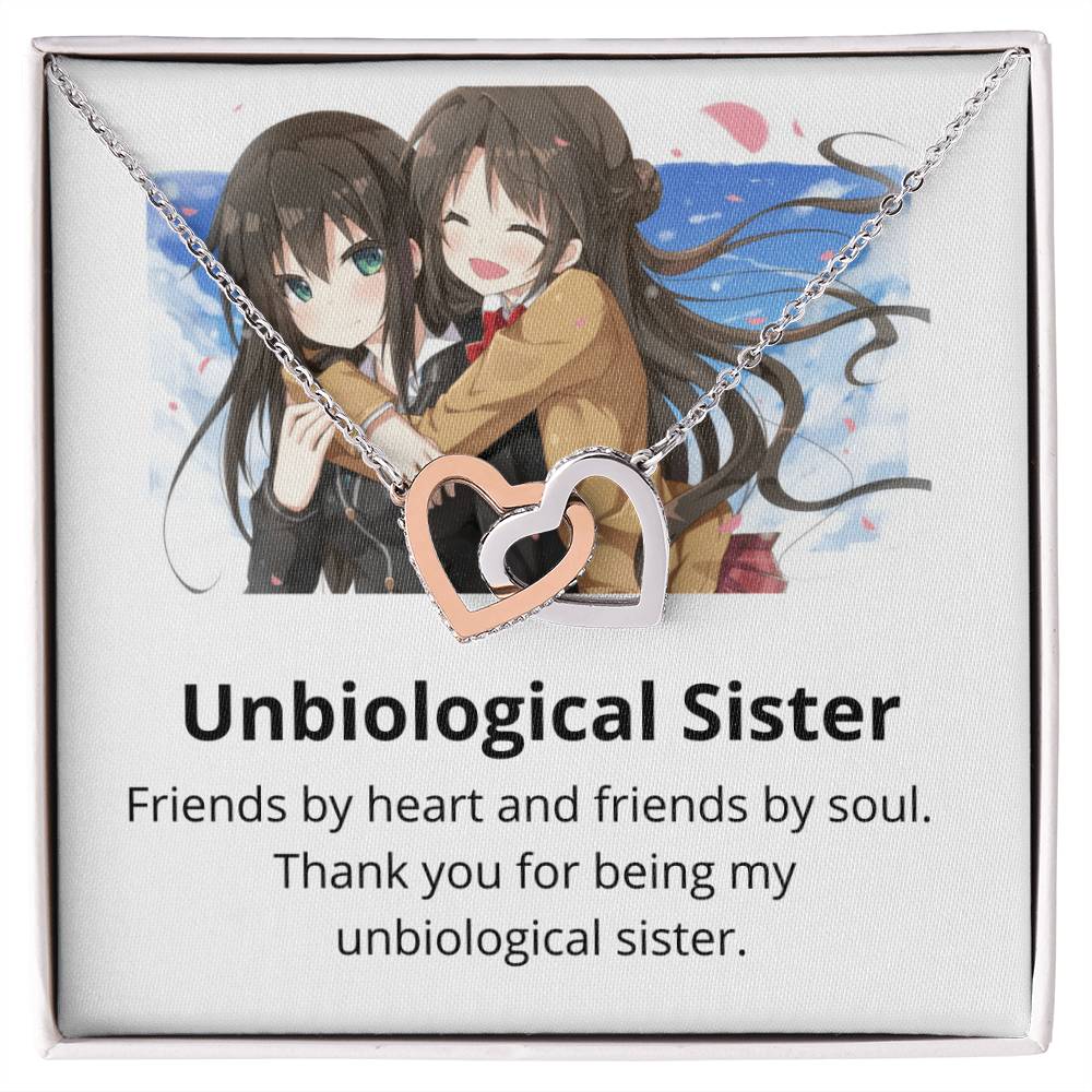 Unbiological Sister - Necklace Interlocking Hearts Necklace