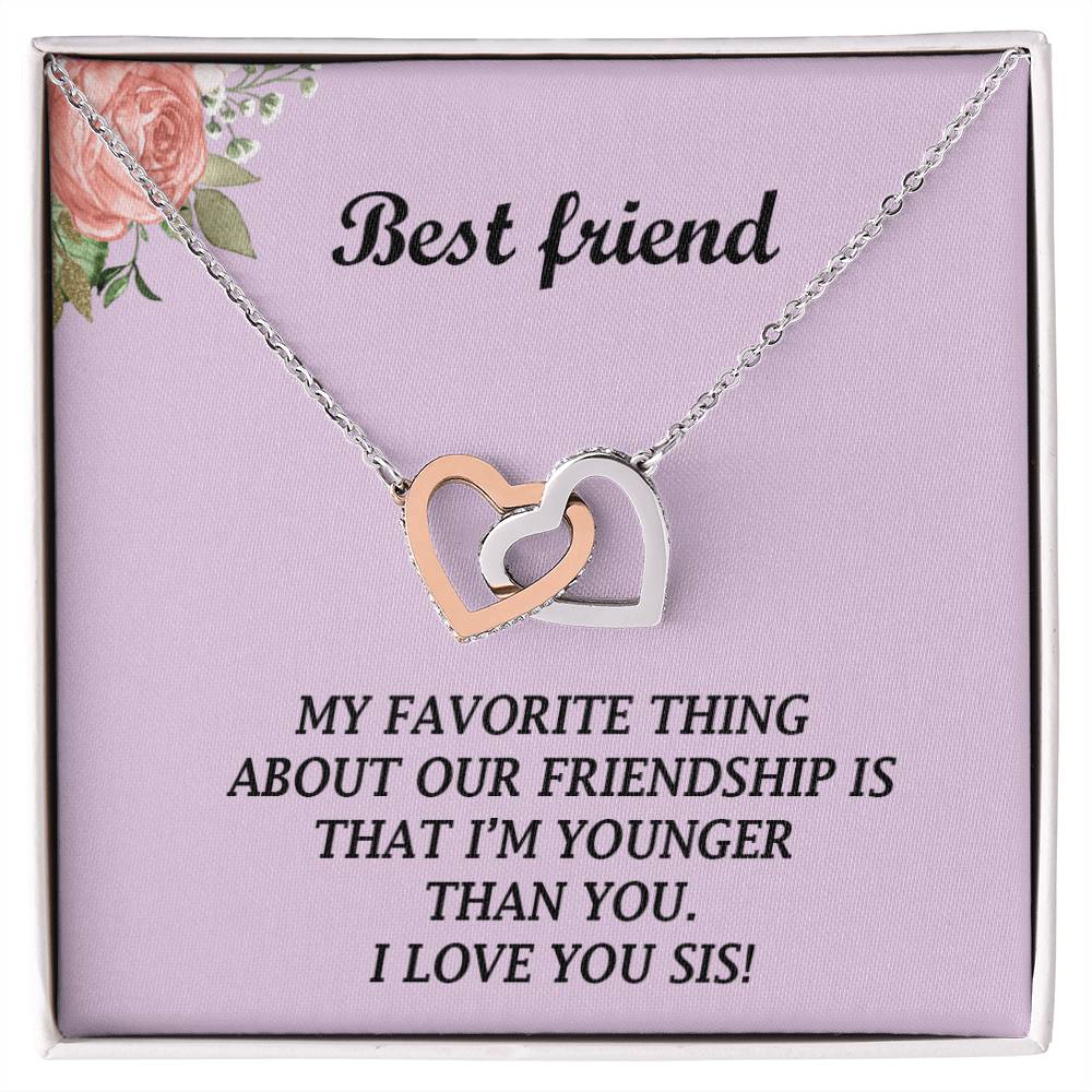 To My Best Friend - Interlocking Hearts - So28 Interlocking Hearts Necklace
