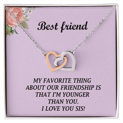 To My Best Friend - Interlocking Hearts - So28 Interlocking Hearts Necklace