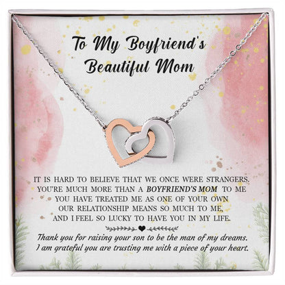 Gift For Boyfriend'S Mom - Hard To Believe That We Once Were Strangers - Interlocking Interlocking Hearts Necklace