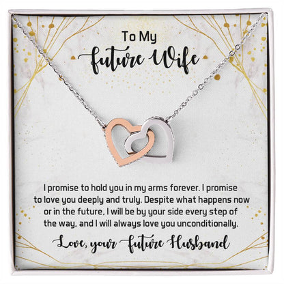 Gift For Feature Wife Necklace Jewellery Interlocking Hearts Necklace
