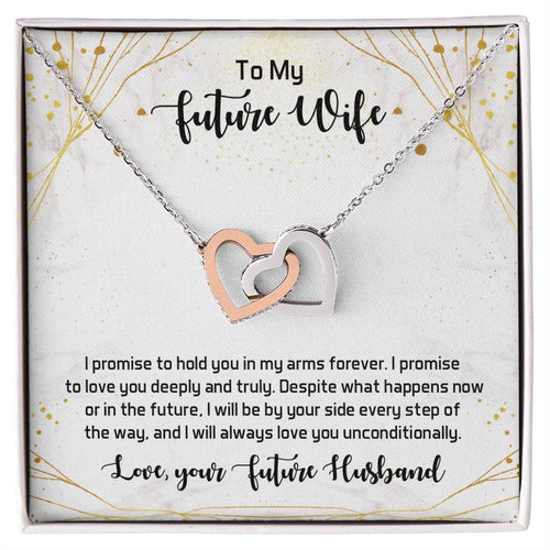 Gift For Feature Wife Necklace Jewellery Interlocking Hearts Necklace