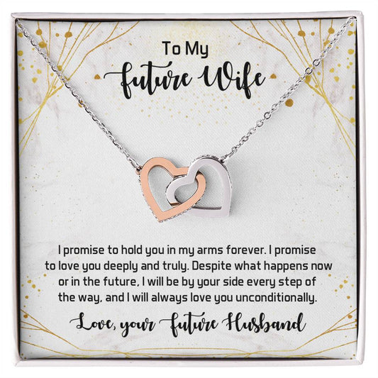 Gift For Feature Wife Necklace Jewellery Interlocking Hearts Necklace