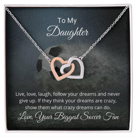 Live Love Laugh Necklace Interlocking Hearts Necklace