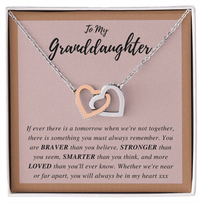 To My Granddaughter - Interlocking Hearts Necklace [Soq4-29]