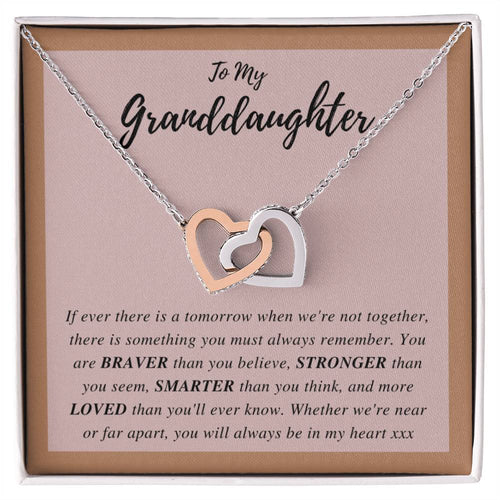 To My Granddaughter - Interlocking Hearts Necklace [Soq4-29]