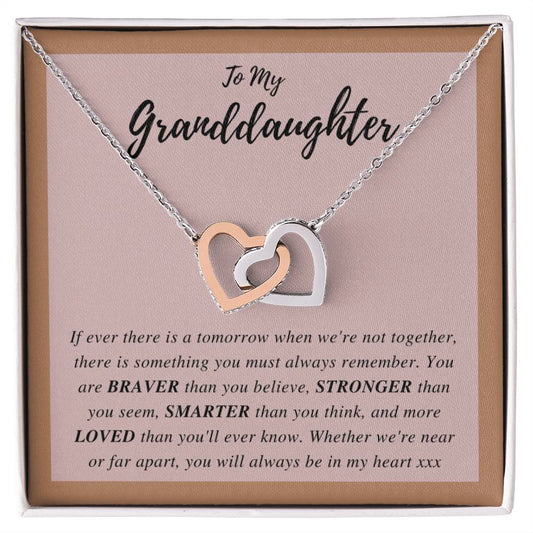 To My Granddaughter - Interlocking Hearts Necklace [Soq4-29]