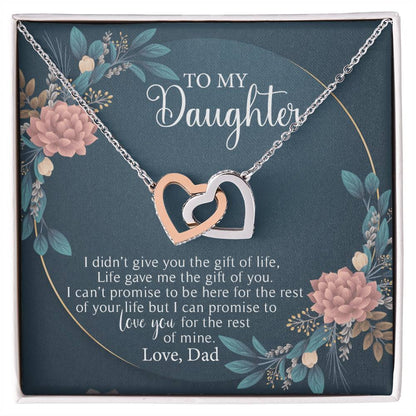 To My Daughter - I Love You For The Rest Of Mine - Necklace Interlocking Hearts Necklace