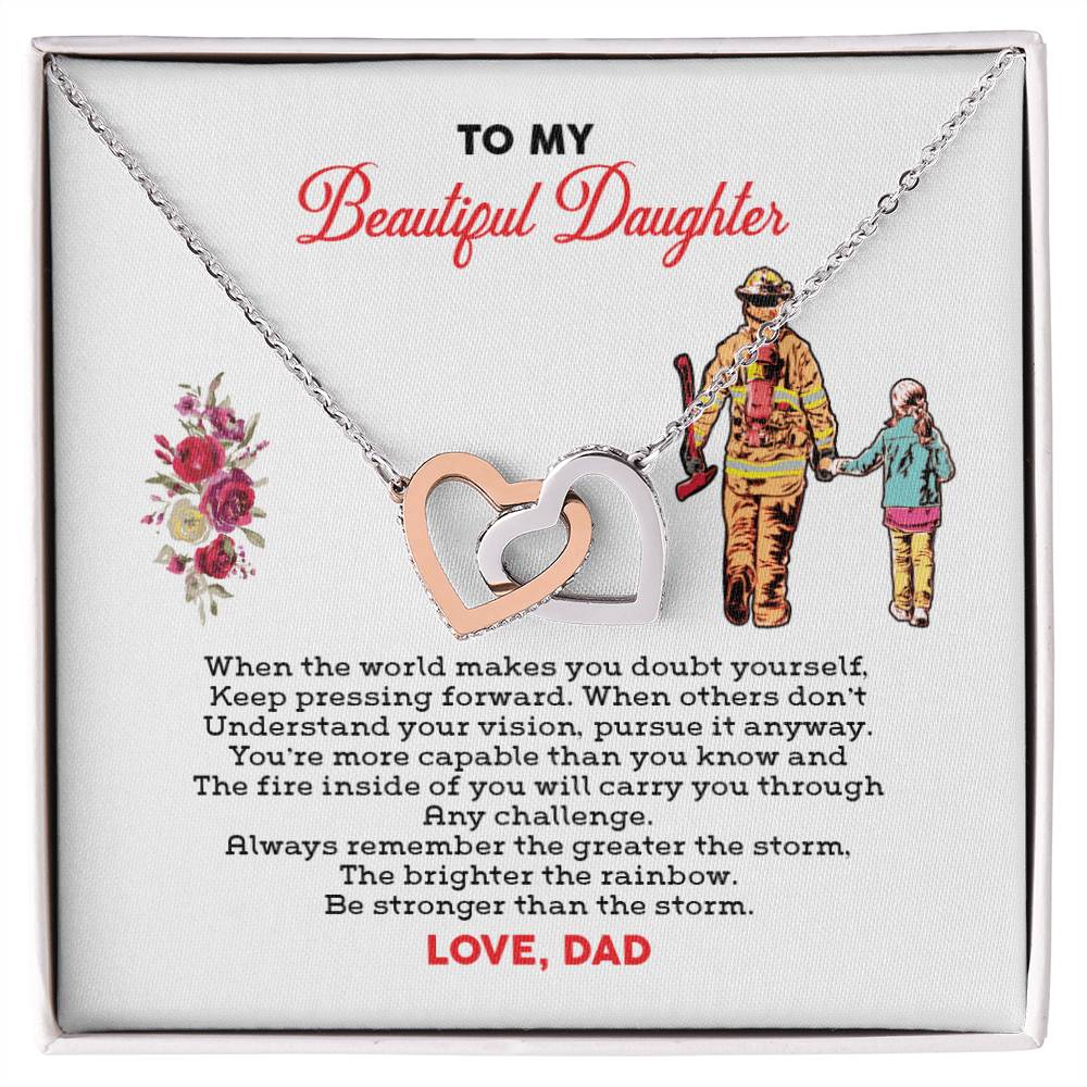 Firefighter'S Daughter - Interlocking Heart Necklace Interlocking Hearts Necklace