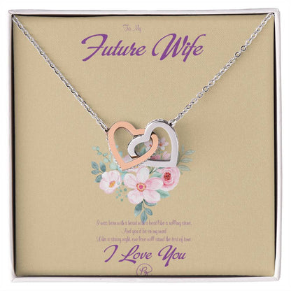 To My Future Wife - Birthday Gift For Fiancee - Perfect Us Gift Interlocking Hearts Necklace