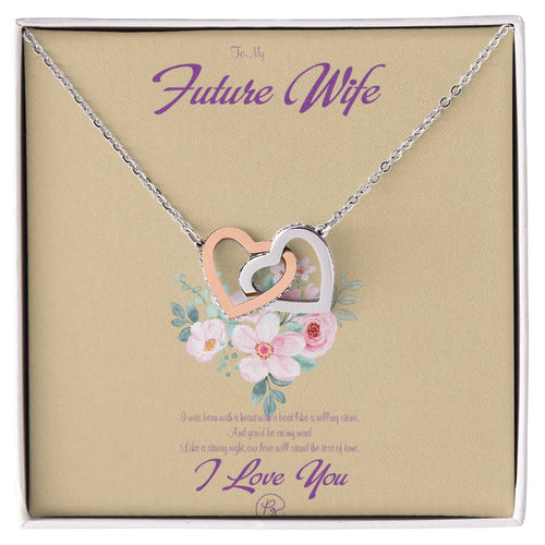 To My Future Wife - Birthday Gift For Fiancee - Perfect Us Gift Interlocking Hearts Necklace