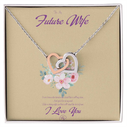 To My Future Wife - Birthday Gift For Fiancee - Perfect Us Gift Interlocking Hearts Necklace