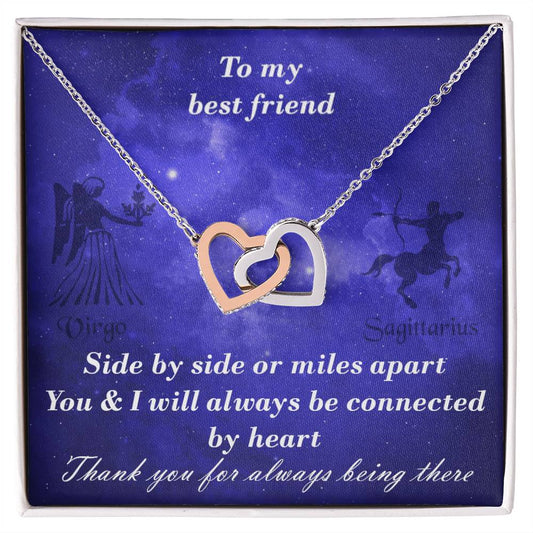 Virgo To Sagittarius Best Friend Interlocked Hearts Necklace Interlocking Hearts Necklace