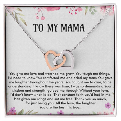 To My Mama - Christmas Gift Interlocking Hearts Necklace