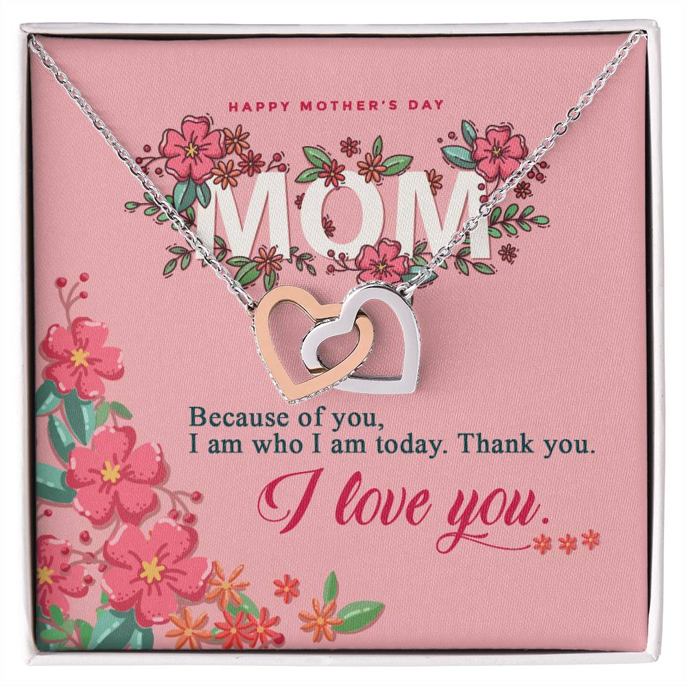 Happy Mother'S Day Gift - Thank You & Love You- The Interlocking Heart Necklace Interlocking Hearts Necklace