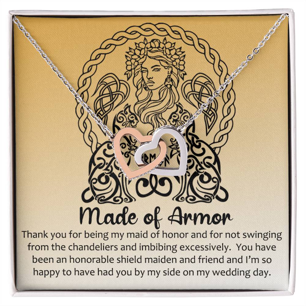 Maid Of Honor Gift Linked Hearts Viking Parody Interlocking Hearts Necklace