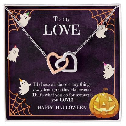 To My Love Spooky Interlock Necklace Interlocking Hearts Necklace
