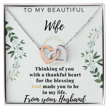 Gift For Wife From Husband Interlocking Hearts Necklace