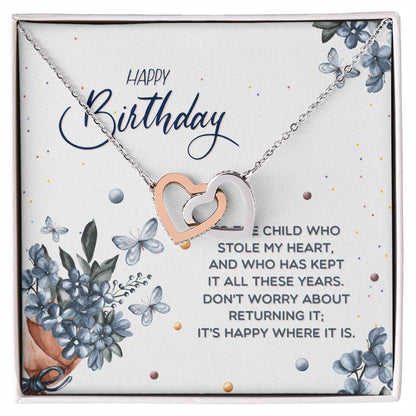 Birthday Gift For Her -Stolen My Heart Necklace Interlocking Hearts Necklace