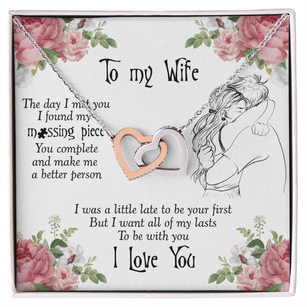 Perfect Gift For Wife Interlocking Hearts Necklace