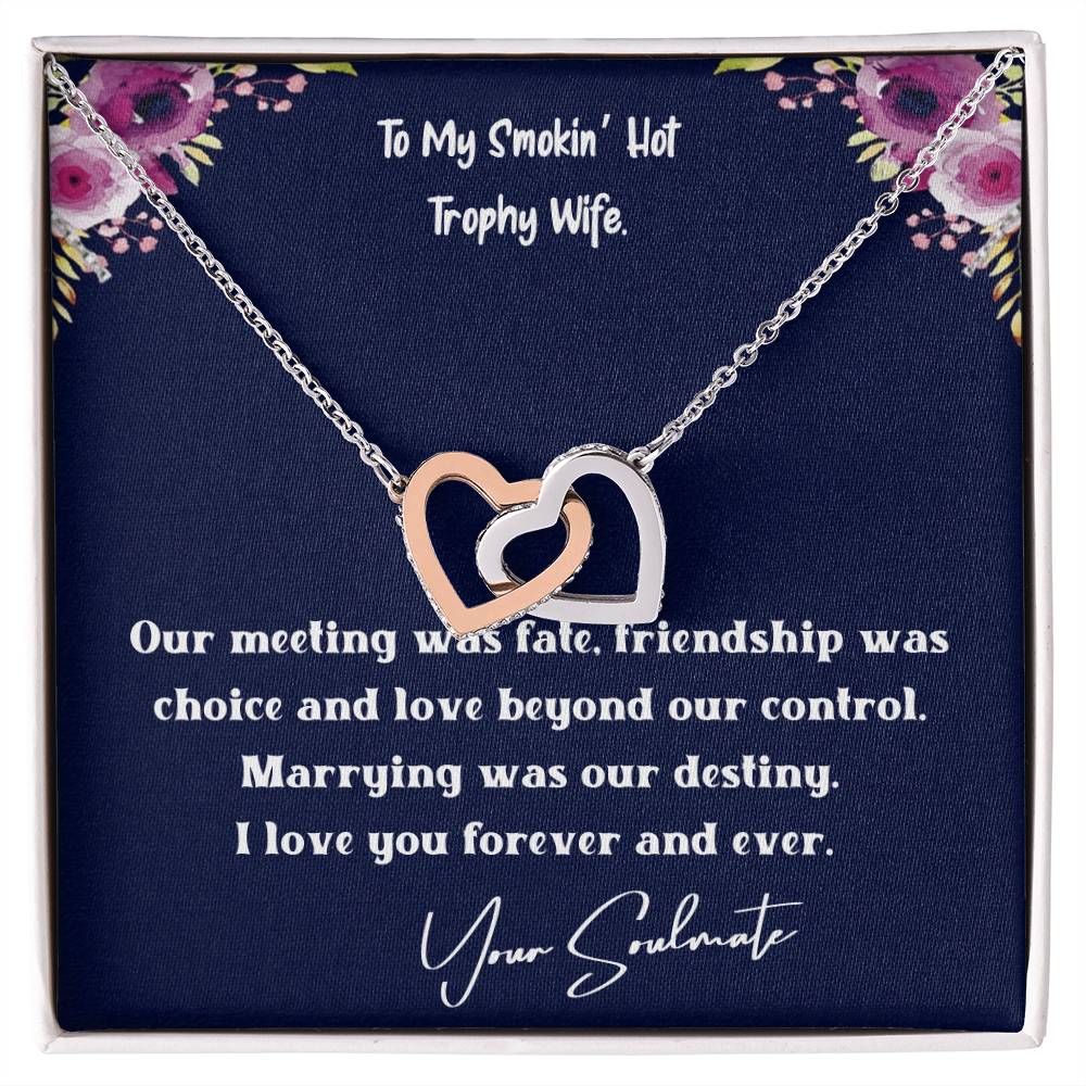 Marrying Was Our Destiny Interlocking Hearts Necklace