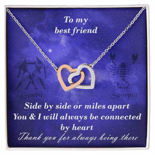 Gemini To Scorpio Best Friend Interlocked Hearts Necklace Interlocking Hearts Necklace