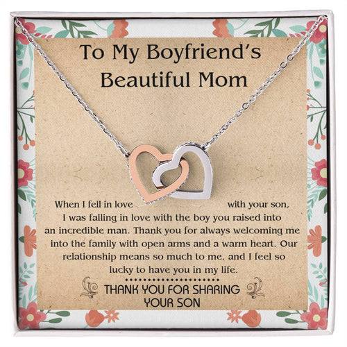 Gift For Boyfriend'S Mom - When I Fell In Love With Your Son - Interlocking Interlocking Hearts Necklace