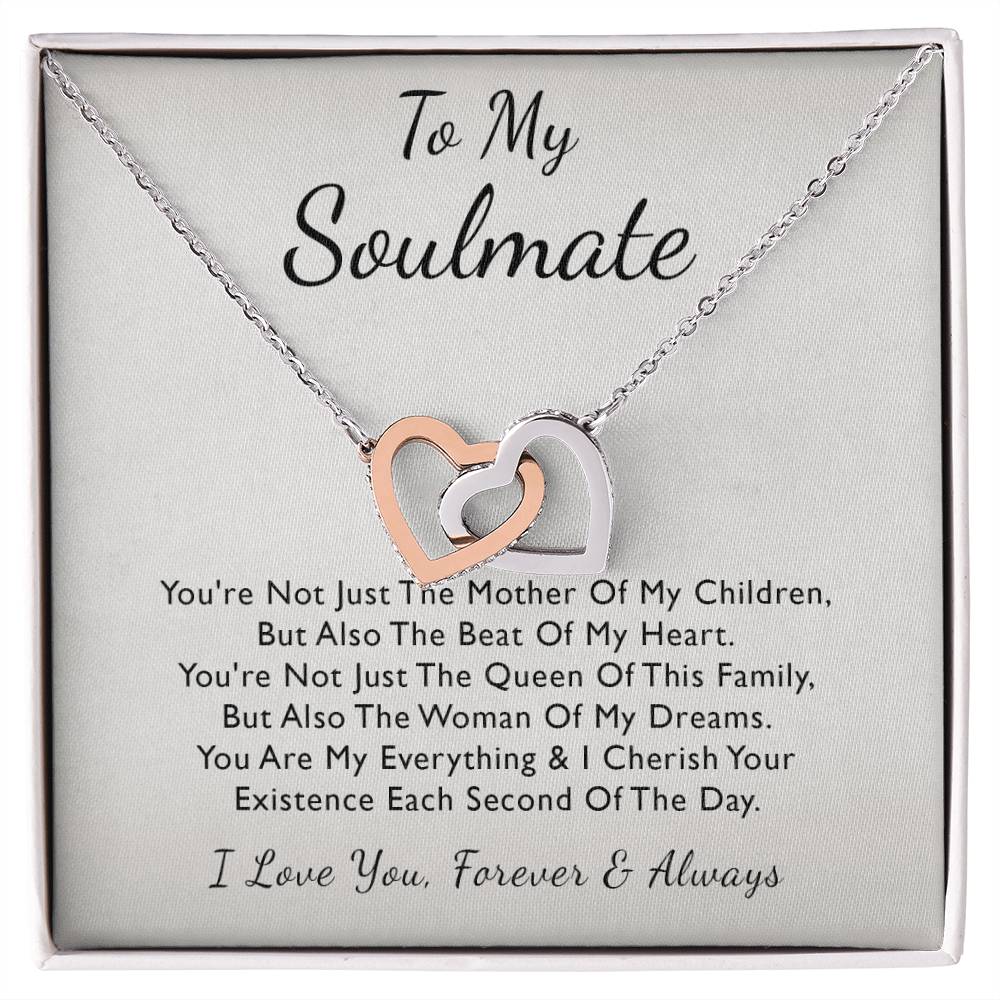 To My Soulmate Interlocking Heart Interlocking Hearts Necklace