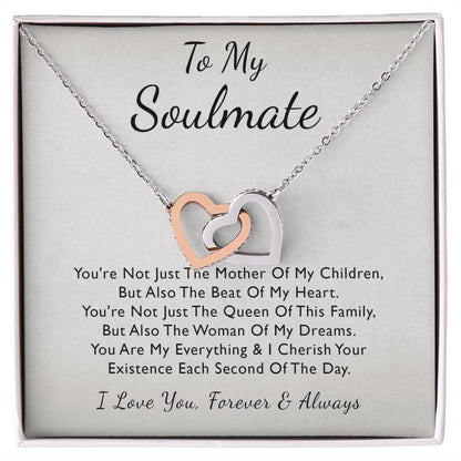 To My Soulmate Interlocking Heart Interlocking Hearts Necklace